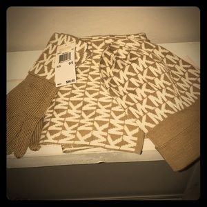 Michael Kors gloves, scarf and knit hat set